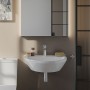 VitrA Integra Waschtisch 59,5 cm, ohne Überlaufloch, 1 Hahnloch mittig