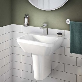 Lavabo VitrA Integra 45 cm, senza troppopieno, 1 foro per rubinetto al centro