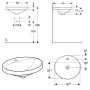 Geberit VariForm Einbauwaschtisch 50 x 45 cm, oval, mit Hahnlochbank