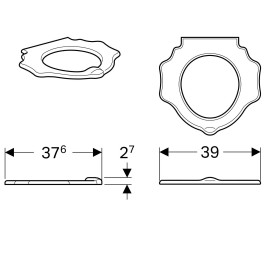 Anneau de siège de toilette pour enfants Geberit Bambini, avec fonction de support