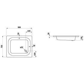 Receveur de douche LAUFEN Platina 90 x 75 cm sans antidérapant