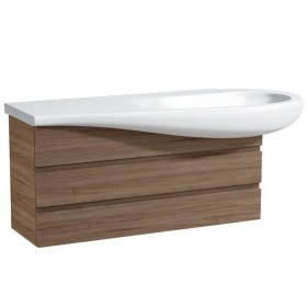 LAUFEN Lavabo encastrable Alessi 120 x 50 cm, sans trou de robinet, avec étagère à gauche