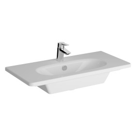 VitrA Zentrum Möbelwaschtisch Compact 80,5 cm, mit Überlaufloch, 1 Hahnloch mittig