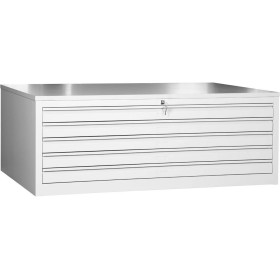 Wolfstahl Planschrank stahl 5 Schubladen 113 x 83 x 105 cm A0 lichtgrau