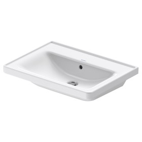 Duravit D-Neo Möbelwaschtisch 65 cm, ohne Hahnloch, mit Überlauf
