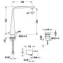Duravit D.1e 2-Loch Elektronik-Waschtischarmatur XL mit Steckernetzteil