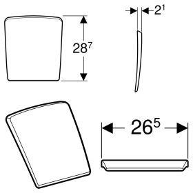Couvercle d'urinoir Geberit Pareo