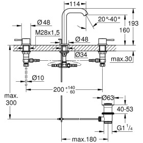 Rubinetto per lavabo a 3 fori GROHE Essence Nuovo