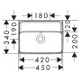 hansgrohe Xanuia Q Handwaschbecken 450/340 ohne Hahnloch mit Überlauf, SmartClean