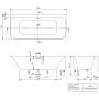 Villeroy & Boch Loop & Friends SQUARE Duo Vorwand-Badewanne, 180 x 80 cm für Eckeinbau links