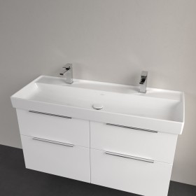 Villeroy & Boch Taro Waschtisch 120 cm mit CeramicPlus Beschichtung, 2 Hahnlöcher, ohne Überlauf