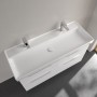 Villeroy & Boch Taro Waschtisch 120 cm mit CeramicPlus Beschichtung, 2 Hahnlöcher, ohne Überlauf