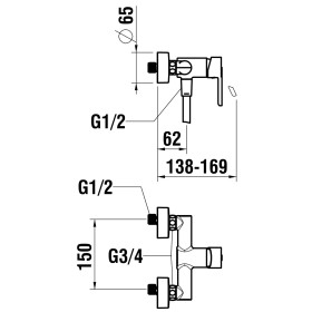 Mitigeur de douche encastré monocommande LAUFEN LUA