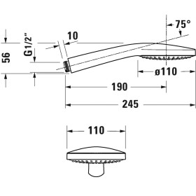 Pommeau de douche Duravit 1jet 11 cm