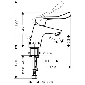 Miscelatore monocomando per lavabo hansgrohe Focus Care 70