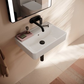 hansgrohe Xanuia Q Waschtisch Compact 550/370 ohne Hahnloch mit Überlauf, SmartClean