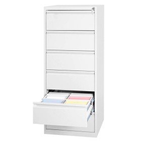 Wolfstahl Karteischrank stahl 6 Schubladen 53 x 62 x 132 cm reinweiss