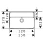 hansgrohe Xanuia Q Waschtisch Compact 550/370 ohne Hahnloch mit Überlauf, SmartClean