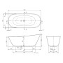 Villeroy & Boch Theano freistehende Badewanne Curved Edition, 170 x 75 cm mit SilentFlow