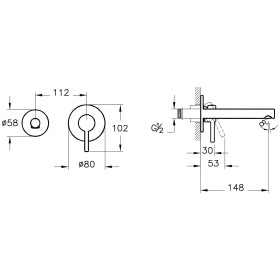 Miscelatore monocomando per lavabo incasso VitrA Origin
