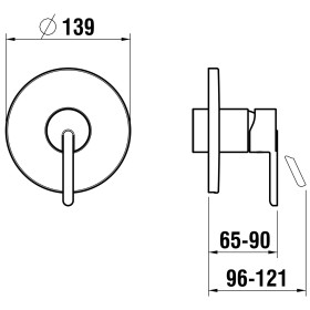 Mitigeur de douche encastré à levier unique LAUFEN LUA