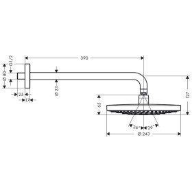 hansgrohe Raindance Select S Kopfbrause 240 2jet mit Brausearm