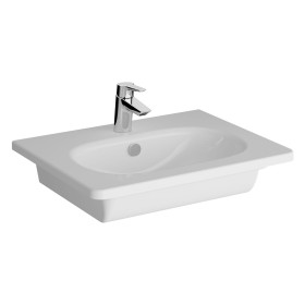 VitrA Zentrum Möbelwaschtisch 60,5 cm, mit Überlaufloch, 1 Hahnloch mittig