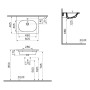 VitrA Zentrum Möbelwaschtisch 60,5 cm, mit Überlaufloch, 1 Hahnloch mittig