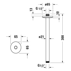 Duravit Brausearm mit Deckenanschluss 30 cm