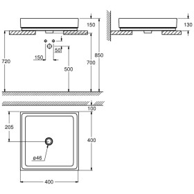 GROHE Cubo Piatto doccia in ceramica 40 cm