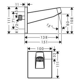 hansgrohe Pulsify Wandanschluss für Kopfbrause 260