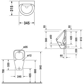 Duravit Duraplus Urinal, ohne Fliege