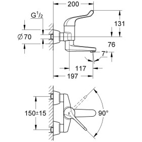 Rubinetto monocomando di sicurezza per lavabo GROHE Euroeco Special