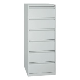 Wolfstahl Karteischrank stahl 6 Schubladen 53 x 62 x 132 cm lichtgrau