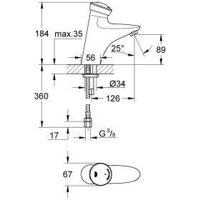 Rubinetto per lavabo a chiusura automatica GROHE Eurodisc SE