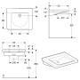 Geberit Renova Comfort Square Waschtisch 65 cm, barrierefrei, ohne Hahnloch und Überlauf