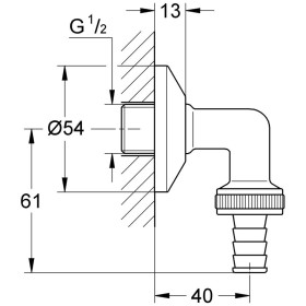 Raccord coudé pour tuyau GROHE Eggemann Original WAS