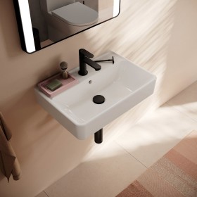 hansgrohe Xanuia Q Waschtisch Compact 550/370 mit Hahnloch und Überlauf, SmartClean
