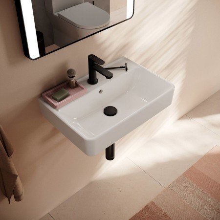 hansgrohe Xanuia Q Waschtisch Compact 550/370 mit Hahnloch und Überlauf, SmartClean