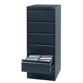 Wolfstahl Karteischrank stahl 6 Schubladen 53 x 62 x 132 cm schwarz