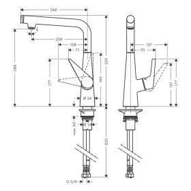 hansgrohe Talis Select M51 Einhebel-Küchenarmatur 300, Eco, 1jet