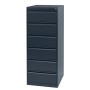 Wolfstahl Karteischrank stahl 6 Schubladen 53 x 62 x 132 cm schwarz