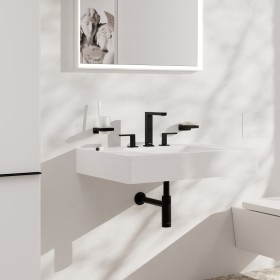 hansgrohe Tecturis E 3-Loch Waschtischarmatur 150 wassersparend+ mit Push-Open Ablaufgarnitur