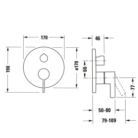 Duravit D-Neo Einhebel-Brausemischer Unterputz, mit Umstellventil