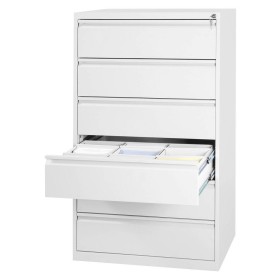 Wolfstahl Karteischrank stahl 6 Schubladen 76 x 62 x 132 cm reinweiss