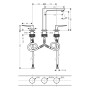 hansgrohe Metropol 3-Loch Waschtischarmatur 160 mit Hebelgriffen und Push-Open Ablaufgarnitur