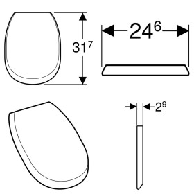 Couvercle d'urinoir Geberit Corso