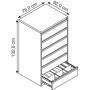 Wolfstahl Karteischrank stahl 6 Schubladen 76 x 62 x 132 cm reinweiss