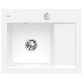 Évier encastrable Villeroy & Boch Subway 45 Compact, bonde à commande excentrée, cuve à gauche