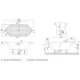 Villeroy & Boch Squaro Duo Sechseckbadewanne 190 x 80 cm, Special Combi Pool Active, Technik Position 2, mit Trio Ablaufgarnitur